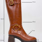 Rock - Cognac Buckle Zip Platform Heel Boot (Women)