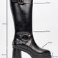 Rock - Black Buckle & Zip Platform Heel Boot (Women)