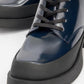 Challo - Navy Patent Lace-Up Elastic Ankle Boot (Women)