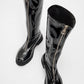 Reus - Black Patent Front-Zip Boot (Women)