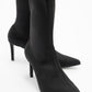 Thalin - Black Stretch Pointed Toe Slim Heel Boot (Women)