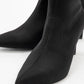 Thalin - Black Stretch Pointed Toe Slim Heel Boot (Women)