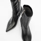 Thalin - Black Pointed Toe Side-Zip Stiletto Heel Boot (Women)