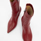 Thalin - Burgundy Pointed Toe Side-Zip Stiletto Heel Boot (Women)