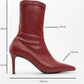 Thalin - Burgundy Pointed Toe Side-Zip Stiletto Heel Boot (Women)