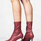 Thalin - Burgundy Pointed Toe Side-Zip Stiletto Heel Boot (Women)