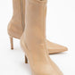 Thalin - Beige Pointed Toe Side-Zip Slim Heel Boot (Women)