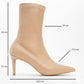 Thalin - Beige Pointed Toe Side-Zip Slim Heel Boot (Women)