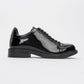 Festy - Black Patent Elastic Lace-Up Casual Shoe (Women)