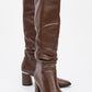 Vianella - Brown Gusset Block Heel Boot (Women)