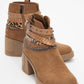 Boliva - Cognac Buckled Chain Block Heel Boot (Women)