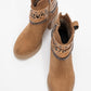 Boliva - Cognac Buckled Chain Block Heel Boot (Women)