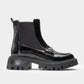 Vesper Black Patent Buckled Chelsea Boot (Women)