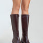Paradis - Burgundy Block Heel Knee-High Boot (Women)