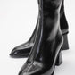 Paradis - Black Block Heel Knee-High Boot (Women)