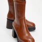 Beck - Tan Platform Heel Boot (Women)