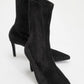 Thalin - Black Slim Heel Pointed Toe Boot (Women)
