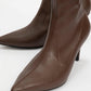 Thalin - Brown Pointed Toe Side Zip Slim Heel Boot (Women)