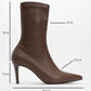 Thalin - Brown Pointed Toe Side Zip Slim Heel Boot (Women)