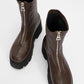 Ovil - Brown Thick Sole Zip Boot (Women)