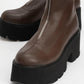 Ovil - Brown Thick Sole Zip Boot (Women)