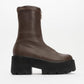Ovil - Brown Thick Sole Zip Boot (Women)