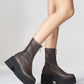 Ovil - Brown Thick Sole Zip Boot (Women)