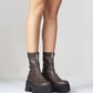 Ovil - Brown Thick Sole Zip Boot (Women)