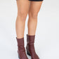 Laval - Burgundy Back-Zip Block Heel Boot (Women)