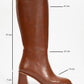 Paradis - Cognac Block Heel Knee-High Boot (Women)
