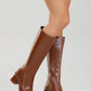 Paradis - Cognac Block Heel Knee-High Boot (Women)