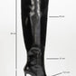 Cleja - Black Patent Slim Heel Over-The-Knee Boot (Women)