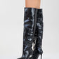 Cleja - Black Patent Slim Heel Over-The-Knee Boot (Women)