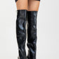 Cleja - Black Slim Heel Over-The-Knee Boot (Women)