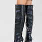 Cleja - Black Slim Heel Over-The-Knee Boot (Women)