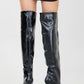 Cleja - Black Slim Heel Over-The-Knee Boot (Women)