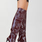 Cleja - Burgundy Patent Stiletto Heel Over-The-Knee Boot (Women)