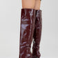 Cleja - Burgundy Patent Stiletto Heel Over-The-Knee Boot (Women)