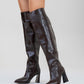 Lepa - Brown Chunky Heel Over-The-Knee Boot (Women)