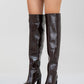 Lepa - Brown Chunky Heel Over-The-Knee Boot (Women)