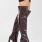 Lepa - Burgundy Chunky Heel Over-The-Knee Boot (Women)