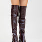 Lepa - Burgundy Chunky Heel Over-The-Knee Boot (Women)