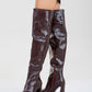 Lepa - Burgundy Chunky Heel Over-The-Knee Boot (Women)