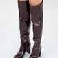 Lepa - Burgundy Chunky Heel Over-The-Knee Boot (Women)
