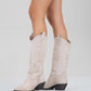 Liana - Beige Suede Chunky Heel Western Boot (Women)