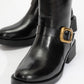 Grand - Black Gold Buckle Mid-Calf Boot (Women)