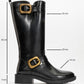 Grand - Black Gold Buckle Mid-Calf Boot (Women)