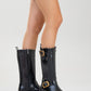 Grand - Black Gold Buckle Mid-Calf Boot (Women)