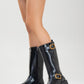Grand - Black Gold Buckle Mid-Calf Boot (Women)