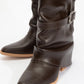Okus - Brown Buckled Block Heel Ankle Boot (Women)